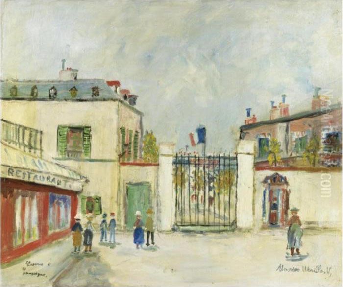 La Caserne A Compiegne, Oise Oil Painting by Maurice Utrillo