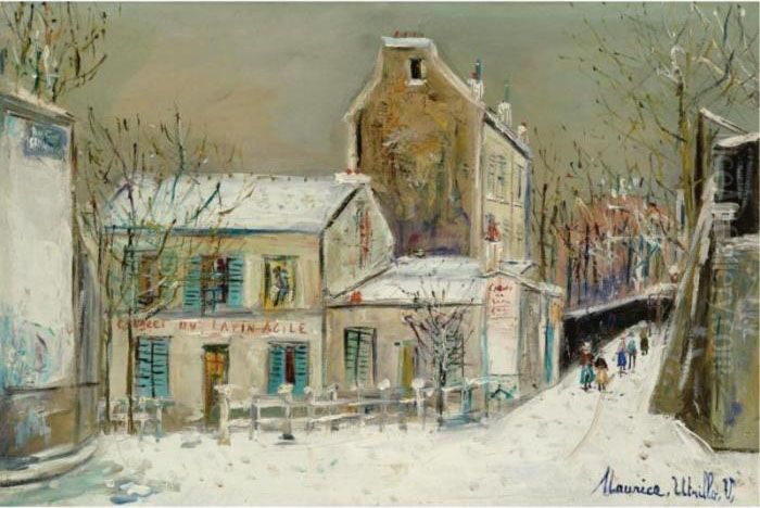 Le Lapin Agile, Effet De Neige Oil Painting by Maurice Utrillo