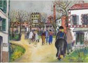 Personnages Dans La Cour De L'asile D'ivry