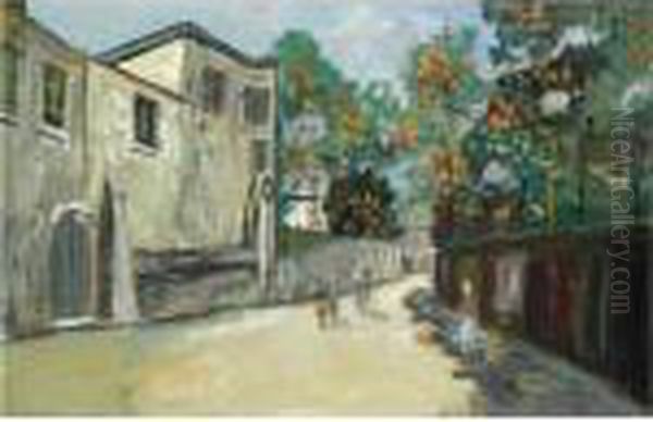 Rue Saint Vincent Oil Painting by Maurice Utrillo