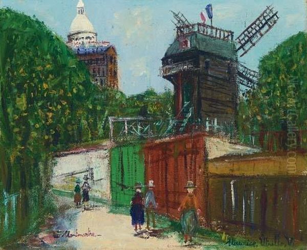 Le Moulin De La Galette A Montmartre Oil Painting by Maurice Utrillo