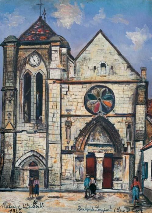 La Basilique De Longpont Oil Painting by Maurice Utrillo