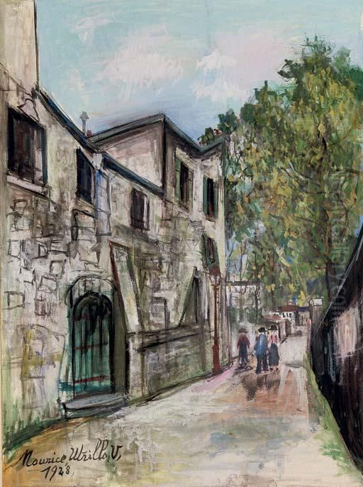 Rue Saint-vincent Oil Painting by Maurice Utrillo