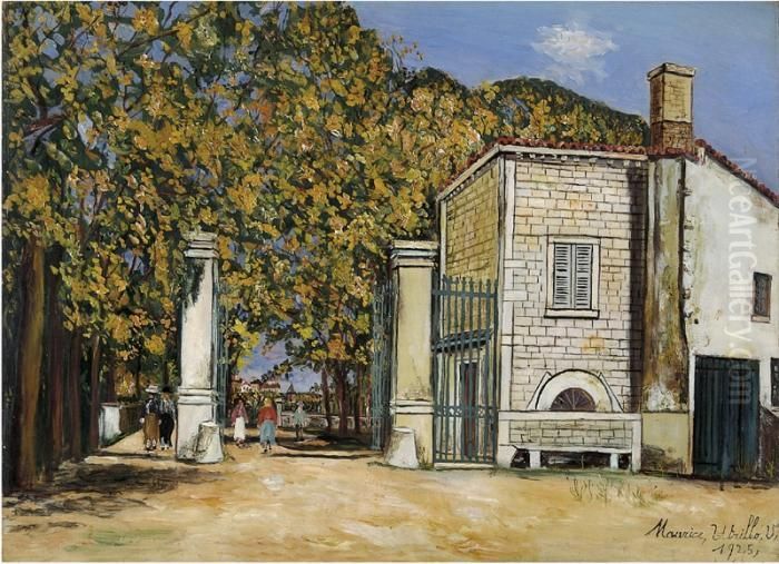 Le Chateau De Saint - Leger A Brouilly (rhone) Oil Painting by Maurice Utrillo