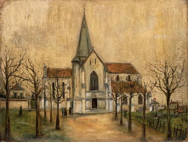 Eglise Oil Painting by Maurice Utrillo