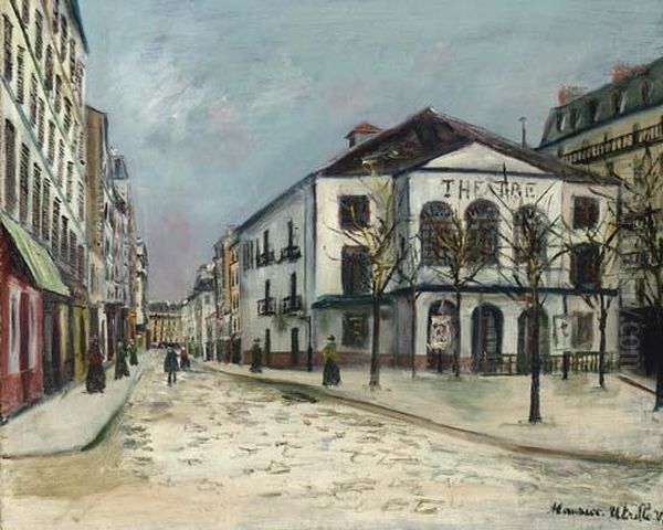 Theatre De L'atelier Sous La Neige Oil Painting by Maurice Utrillo