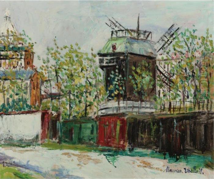 Le Moulin De La Galette A Montmartre Oil Painting by Maurice Utrillo