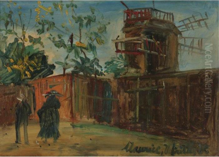 Moulin De La Galette Oil Painting by Maurice Utrillo