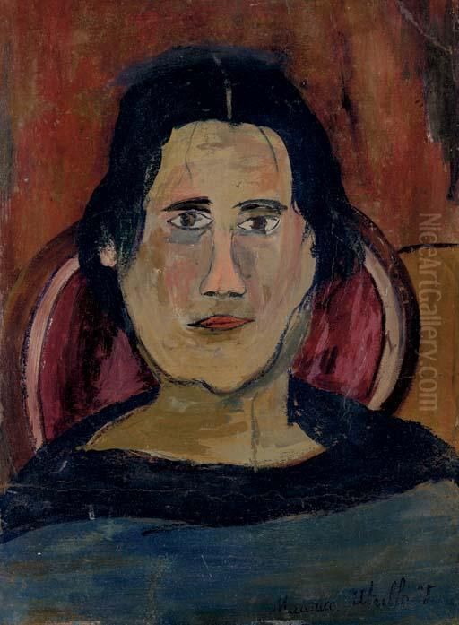 Portrait De Madame Zborowska Oil Painting by Maurice Utrillo