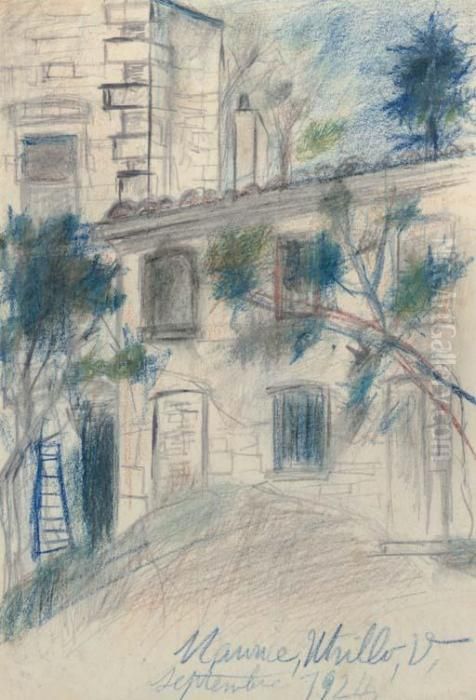 Scene De Rue Oil Painting by Maurice Utrillo