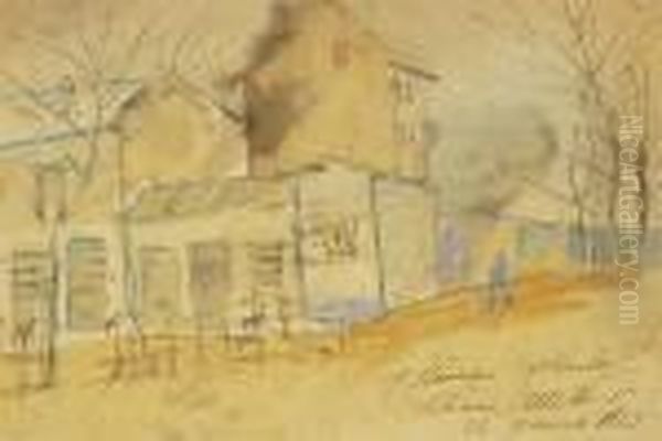 Cabaret Lapin Agile Oil Painting by Maurice Utrillo