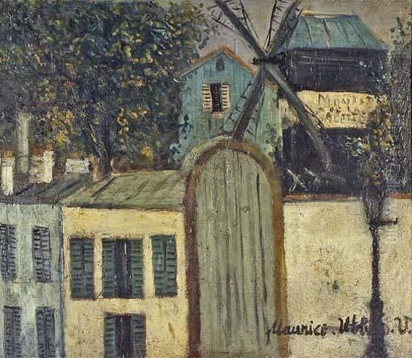 Le Moulin De La Galette Oil Painting by Maurice Utrillo