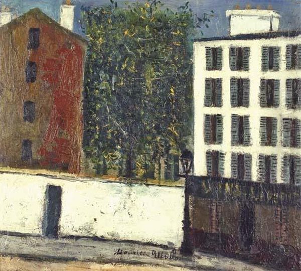 Rue A Montmartre Oil Painting by Maurice Utrillo