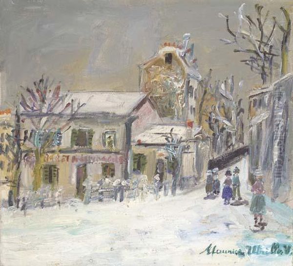 Le Lapin Agile Sous La Neige Oil Painting by Maurice Utrillo