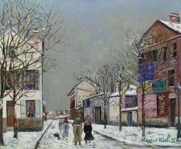 Paysage De Neige A Bourg-la-reine Oil Painting by Maurice Utrillo