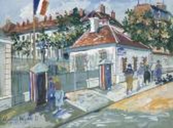 La Caserne Lourcine, Boulevard De Port Royal, Paris Oil Painting by Maurice Utrillo