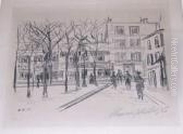 La Place Du Tertre Oil Painting by Maurice Utrillo