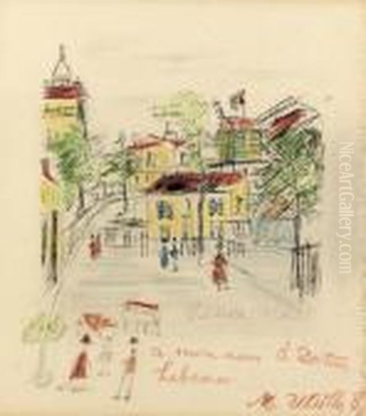 Montmartre. Oil Painting by Maurice Utrillo