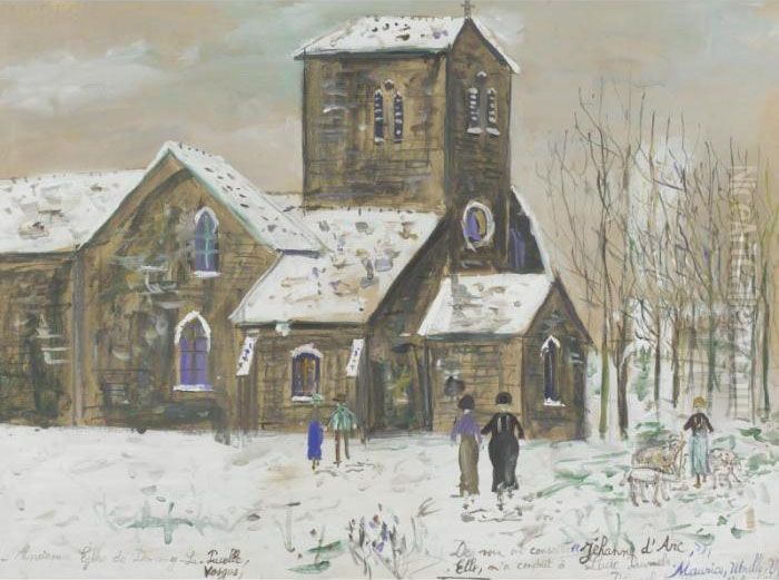 Anciene Eglise De Doremy-la Pucelle, Vosges Oil Painting by Maurice Utrillo