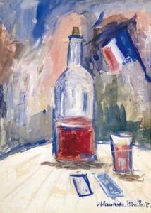 Bouteille, Cartes A Jouer Et Drapeau
