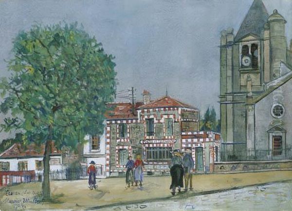 Ecouen (seine Et Oise) Oil Painting by Maurice Utrillo