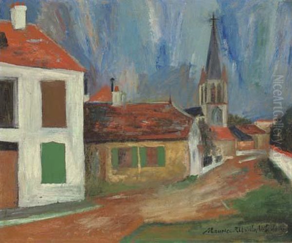 La Place Du Village Oil Painting by Maurice Utrillo