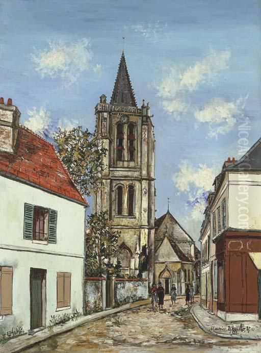 L'eglise De Creil Oil Painting by Maurice Utrillo