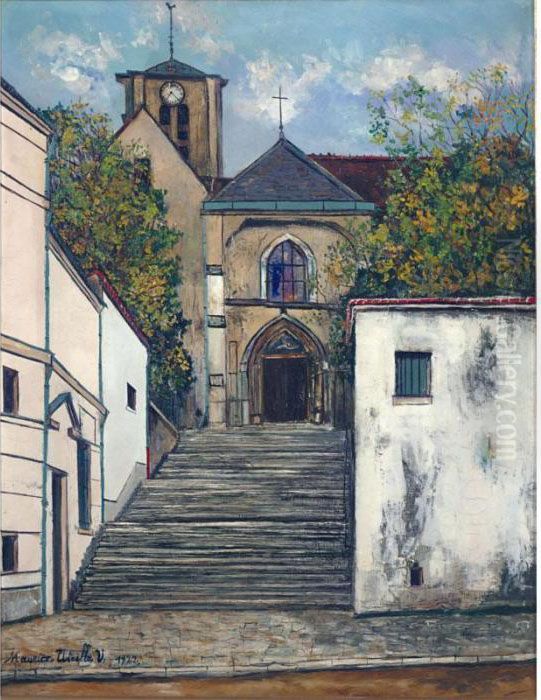 Â¥eglise D'ivry-sur-seine Oil Painting by Maurice Utrillo