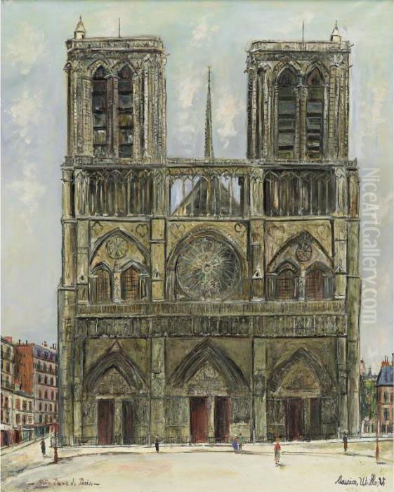 Notre-dame De Paris Oil Painting by Maurice Utrillo