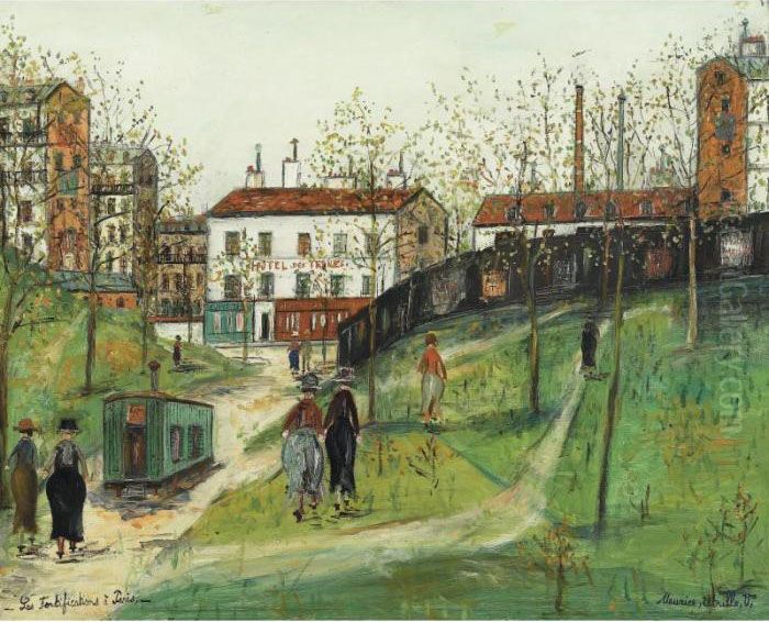 Les Fortifications De Paris Oil Painting by Maurice Utrillo