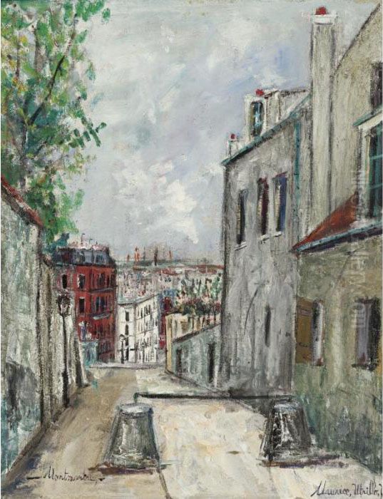 Rue Du Mont-cenis A Montmartre Oil Painting by Maurice Utrillo