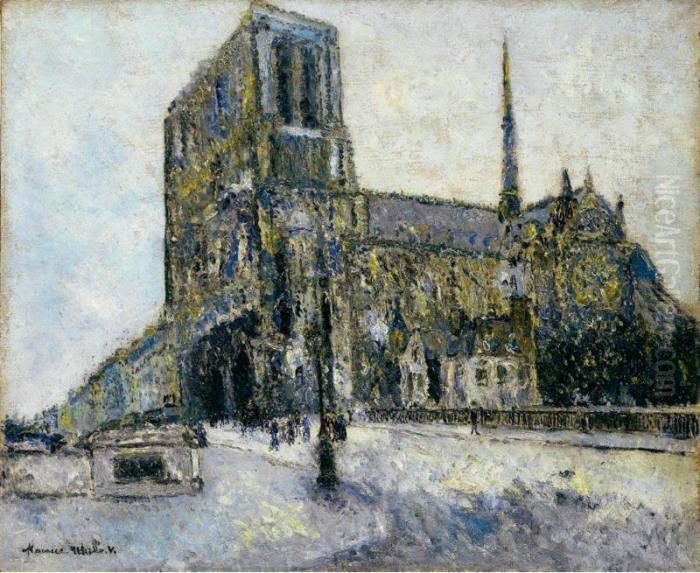 Notre-dame De Paris Oil Painting by Maurice Utrillo