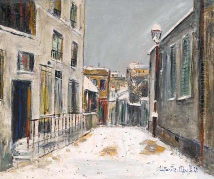 Impasse Trainee A Montmartre Oil Painting by Maurice Utrillo