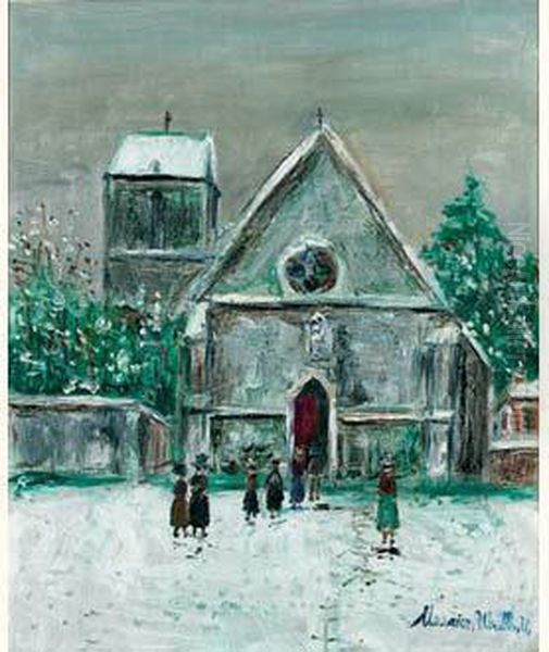 Petite Eglise Sous La Neige, Circa 1935 Oil Painting by Maurice Utrillo