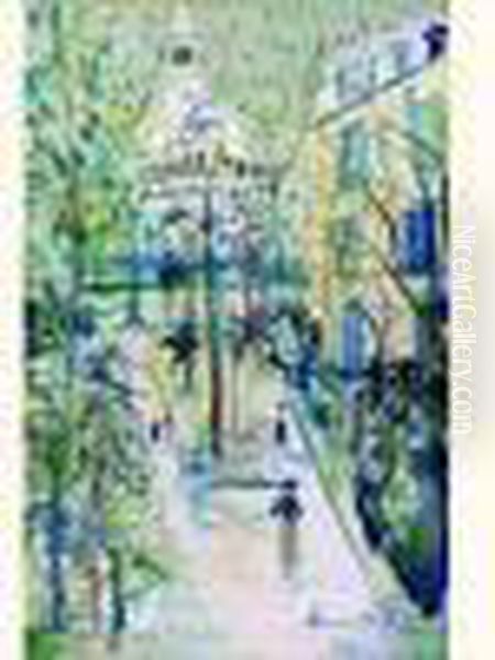Sacre Coeur De Montmartre Et Square Saint Pierre Oil Painting by Maurice Utrillo