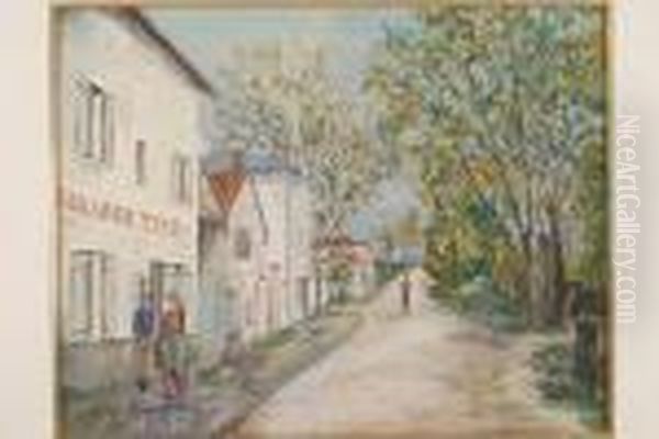 Paysage A Sainte-euphemie Oil Painting by Maurice Utrillo