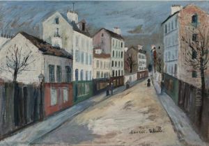 Une Rue Dans La Banlieue De Paris