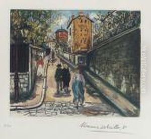 La Rue Norvins A Montmartre
