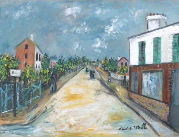 Route D'argenteuil (val D'oise) Oil Painting by Maurice Utrillo
