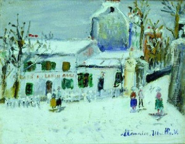 Le Lapin Agile Sous La Neige Oil Painting by Maurice Utrillo
