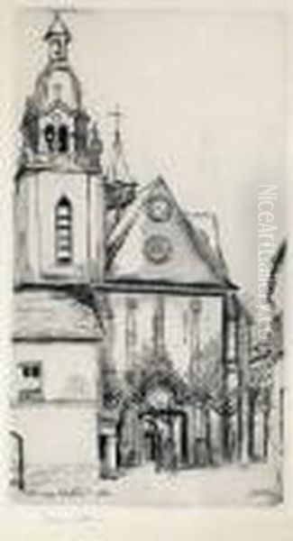 L'eglise De Limours (ginestet/pouillon (villon) 654) Oil Painting by Maurice Utrillo