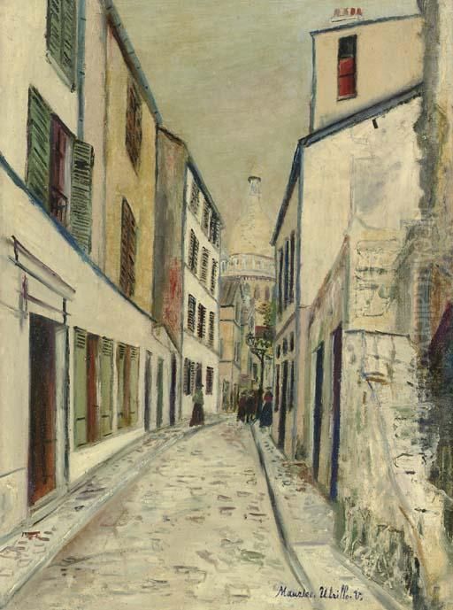 Rue Saint-rustique Oil Painting by Maurice Utrillo