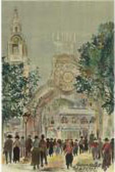 Pour Le Bal De L'a.a.a. (fabris 7) Oil Painting by Maurice Utrillo