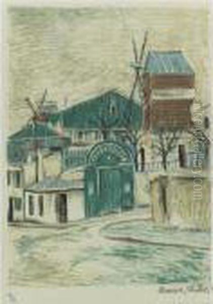 Moulin Rouge (not In F.) Oil Painting by Maurice Utrillo