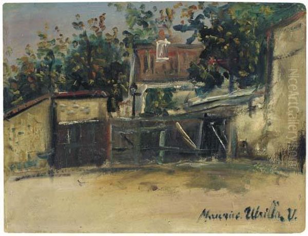 Le Pavillon De La Rue Saint-vincent A Montmatre Oil Painting by Maurice Utrillo