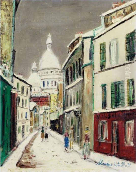Montmartre Et Le Sacre Coeur Oil Painting by Maurice Utrillo