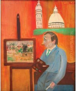 Et Lucie Valore.
 Maurice Utrillo A Son Chevalet