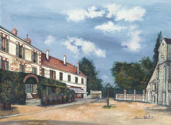Eglise De Villennes Et Maison Roger Oil Painting by Maurice Utrillo