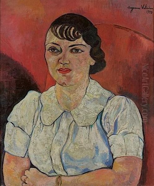 Portrait De Madame Paul Petrides Oil Painting by Suzanne Valadon