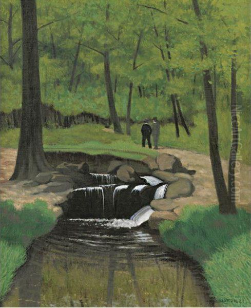 Bois De Boulogne Oil Painting by Felix Edouard Vallotton